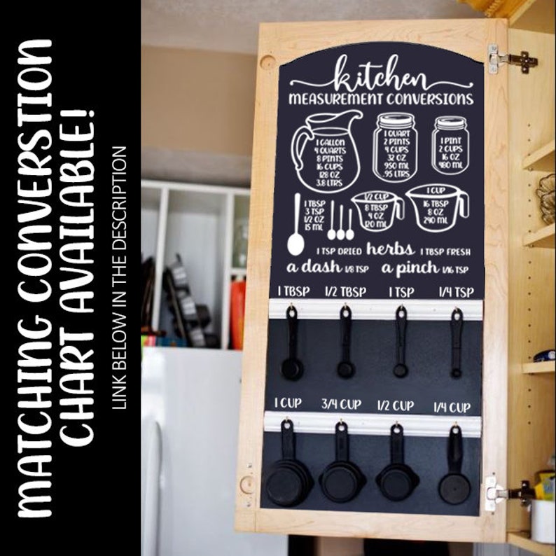 Measuring Cup and Spoon Vinyl Decal Labels Kitchen Etsy