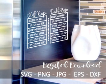 Farmhouse Recipe Conversion Chart SVG, JPG, PNG | Cricut, Silhouette, Cameo Cutting, Instant Download, Cut File, Digital File, Printable