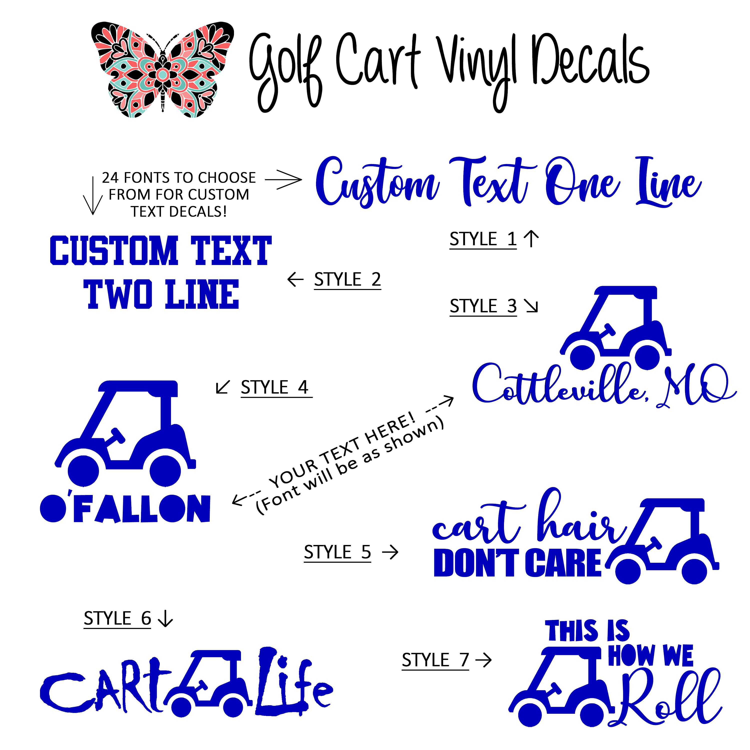 Golf Cart Vinyl Decals Cart Life This Is How We Roll Etsy