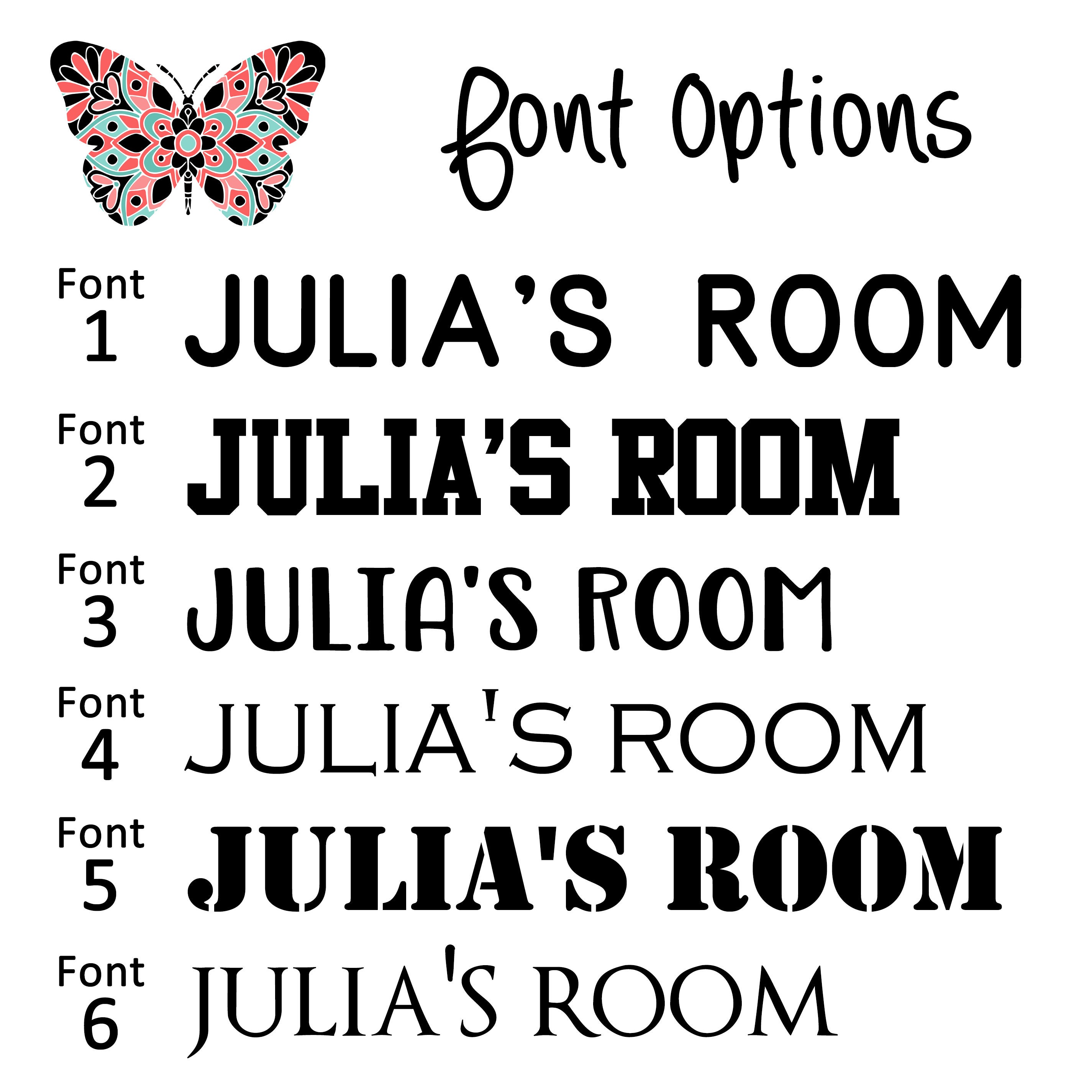 Bedroom Door Decal Custom Name Sign Vinyl Decal Name's Etsy