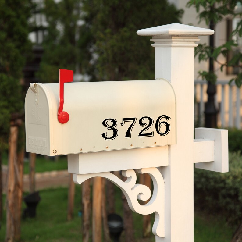 Mailbox Numbers Street Address Vinyl Decal Decal for any Etsy