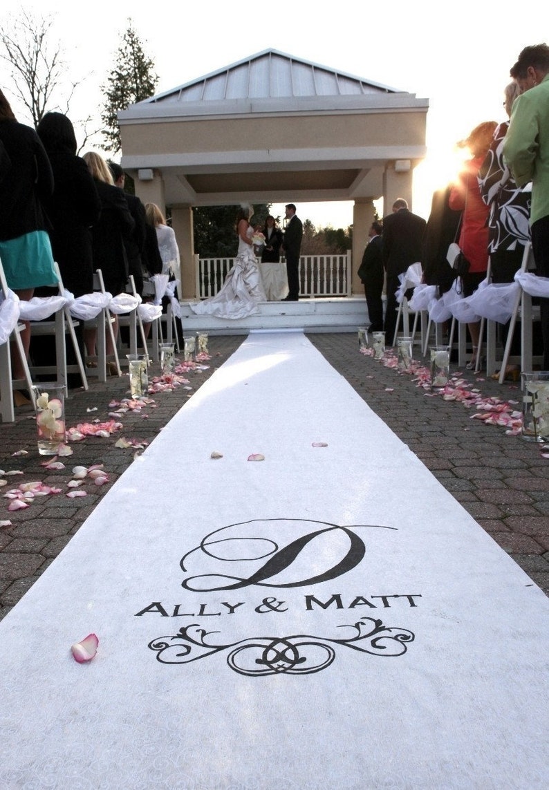 Wedding Aisle Runner Personalized White Etsy