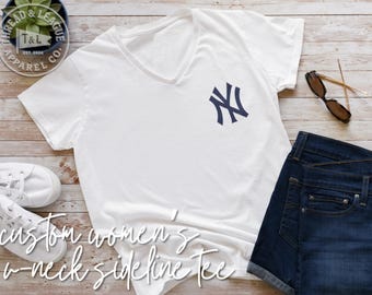 Custom Little League Women’s Relaxed V-Neck T-Shirt | S-2XL | Personalized Team Spirit Shirt | Custom Game Day Tee