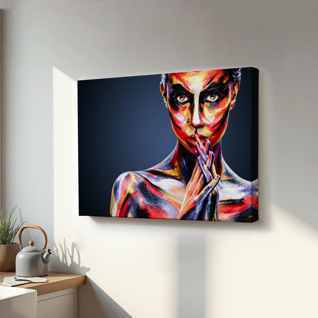 Beautiful Girl Portrait Oil Painting Look Decorative Canvas Wall Art ...