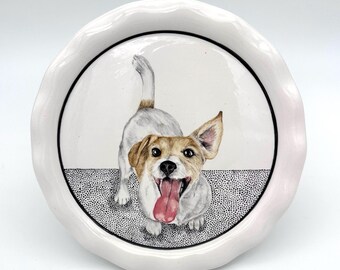 Custom Painted Ceramic Pet Portrait Cupcake Stand