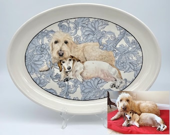 Custom Painted Ceramic Pet Portrait Platter