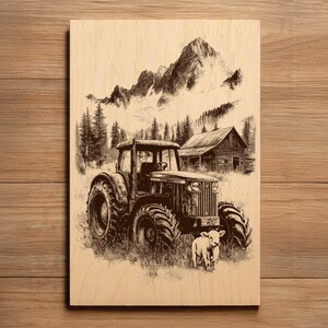 Farm Tractor Laser Engraving File - Ready to Engrave PNG - Farm Life ...