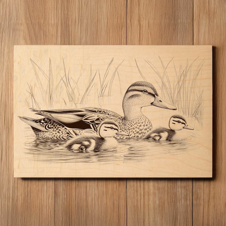 Duck Laser Engraving File - Ready to Engrave PNG - Baby Ducks Art ...