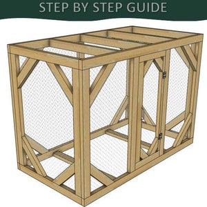 Chicken Coop Run Plans 8x4 - Run Plan - Coop Run Plans - Chicken Coop - Chicken Coop Run - Chicken Run Plans