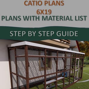 Catio-plannen 6 x 19 - Catio bouwplannen - grote Catio - plattegrond kattenhuis - plattegronden kattenterras - grote Catio plattegronden