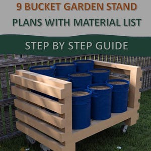 5-Gallonen Eimer Gartenständer Pläne - Einfache DIY Eimer Gartenständer Pläne - DIY 9 Eimer Gartenständer Pläne - Digitaler PDF Download