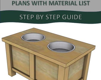 Plano de comedero elevado para perros: Comedero elevado de madera (Descarga digital)