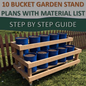 DIY Bucket Garden Stand Plans: Tiered 5-Gallon Planter (Digital PDF Download)