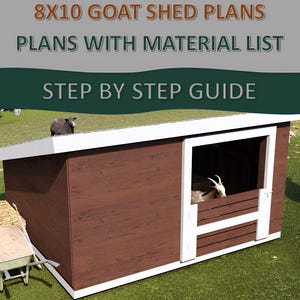 DIY Goat Shed Plan 8x10 - Easy Goat Shelter Blueprint - Goat Sheep House Plans - Pig Shelter - Sheep Shed Plans- Easy DIY Shelter