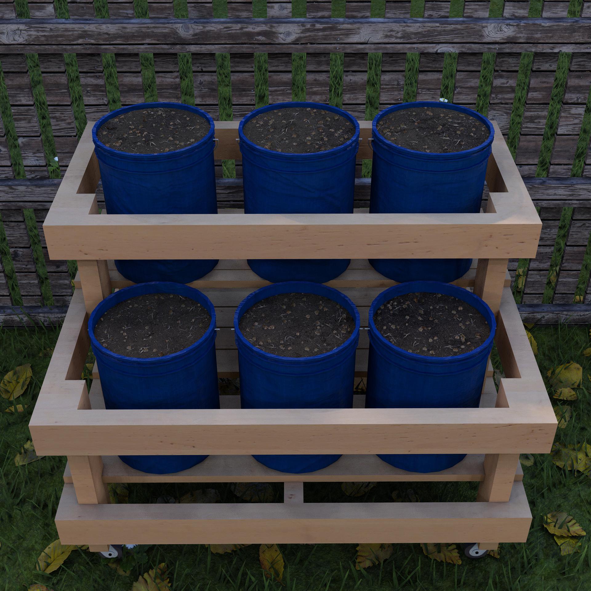 DIY 6-bucket Garden Stand Plans: Mobile Tiered Design 5-gallon (digital ...