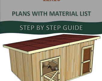 12x16 Goat Shelter Plans: DIY Goat/Sheep/Pig House with Storage