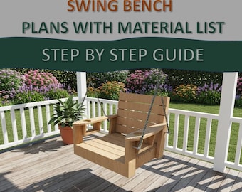 DIY Wooden Porch Swing Chair Plans – With Armrests & Cupholders (PDF)