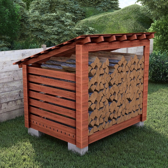 6x8 薪小屋の設計図：DIY薪収納（ステップバイステップガイド） - Etsy