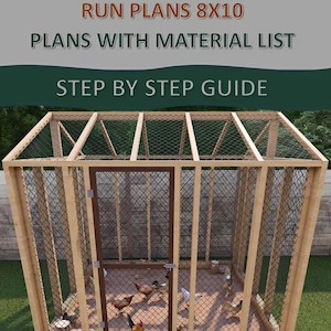 Chicken Coop Run Plans 8x10 - Run Plan - Coop Run Plans - Chicken Coop - Chicken Coop Run - Chicken Run Plans