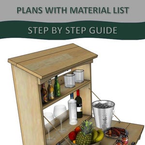 Wall-Mounted Mini Bar Plans - Outdoor Fold Down Bar Plans- Bar Plan - Outdoor Bar Plans - Outdoor Bar - Wooden Wall Bar Cabinet