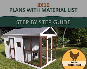 8x16 Chicken Coop DIY Plans: Large Backyard Poultry Coop (Digital Download)