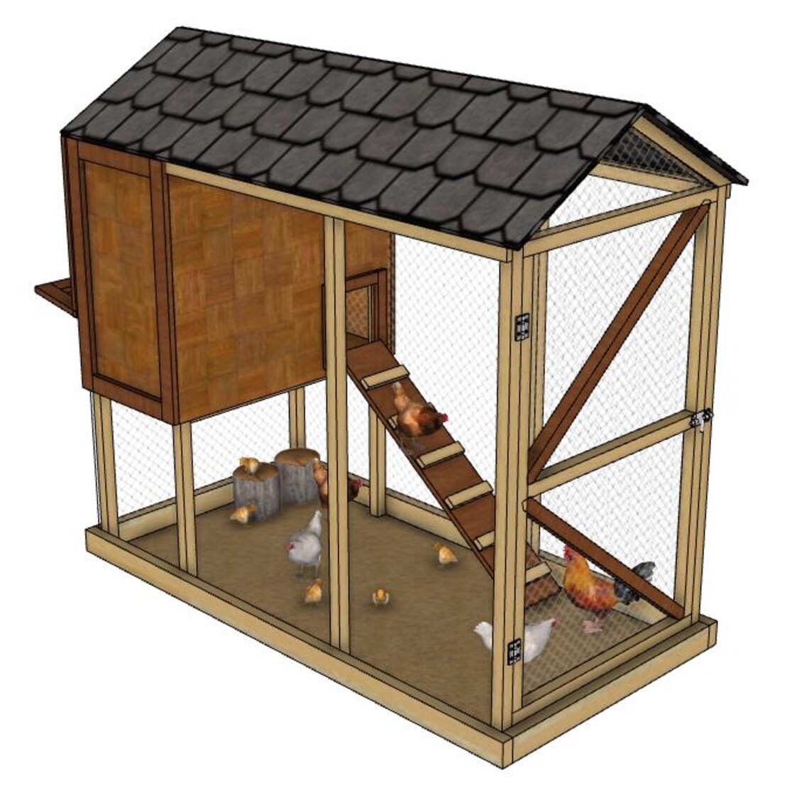 4x8 Chicken Coop Plans: DIY Chicken Run Pattern (digital Download) - Etsy