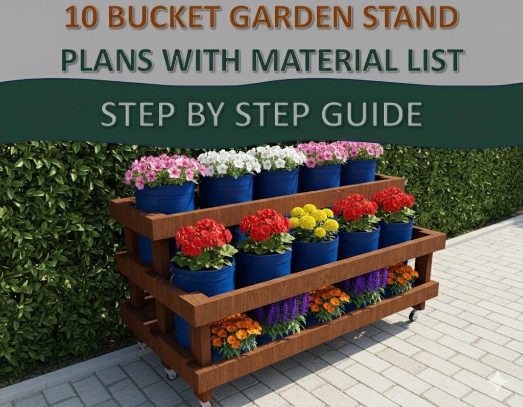 DIY 10-bucket Garden Stand Plans: Tiered 5-gallon Planter (digital PDF ...