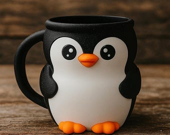 Cute Penguin Ice Cream Pint Holder- 3D Printed, Ice cream holder, Bat gift, snacker gift, ice cream gift, teacher gift, penguin gift