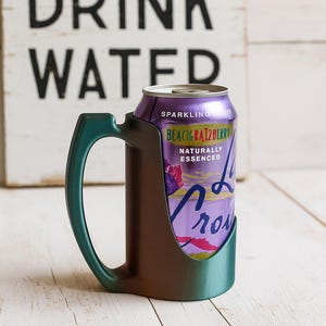 3D Printed 12oz standard Can Holder –standard Can Cooler with Bottom Push Hole | Fits soda pop beer Energy Drinks & More | can cozies Gift