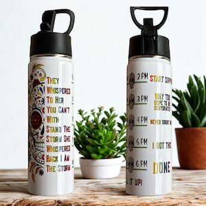 Skull Water Tracker Tumbler: 22oz Insulated Stainless Steel