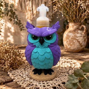 3D Printed Owl Soap Holder or Decor | Rustic Woodland Boho Organizer ...
