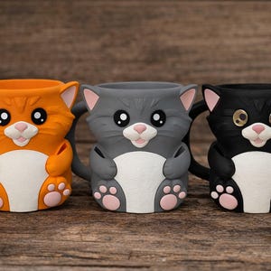 Cute Cat Ice Cream Pint Holder- 3D Printed, Ice cream holder, Bat gift, snacker gift, ice cream gift, teacher gift, cat mom gift