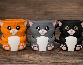Cute Cat Ice Cream Pint Holder- 3D Printed, Ice cream holder, Bat gift, snacker gift, ice cream gift, teacher gift, cat mom gift