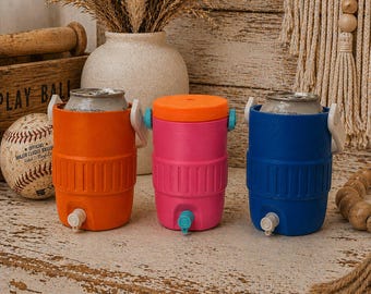 Sideline Cooler Can Holder 12 oz, 3D Printed Koozie with Handle, Soda Can Holder, Drink Cooler Style Koozie, Portable Beverage Holder Gift