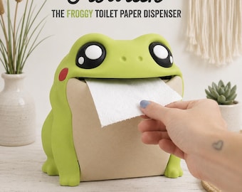 3D Printed Frog Toilet Paper Dispenser – Quirky Bathroom Decor