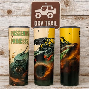 Passenger Princess- Ready to ship side by Side | SXS | 20oz Skinny Tumbler | personalized Insulated| off road,rzr mudding, trail | UTV, ORV