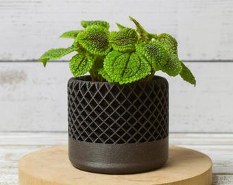 Lattice Planter w. hidden Drip tray - 3D-Printed– Modern & Unique Home Decor, plants