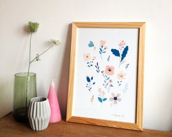 Poster collection Botanique, illustration de fleurs