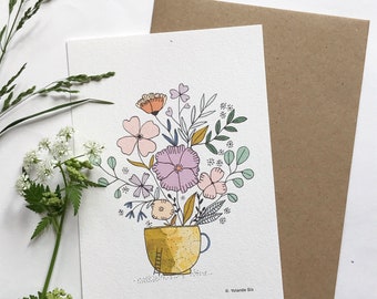 Bouquet card with kraft envelope