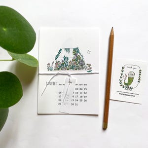 Calendrier mural 2025, format cartes A6, calendrier 2025 illustré plantes, jardins