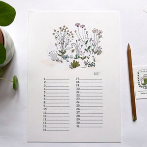 Birthday wall calendar, greenhouse illustrations image 6