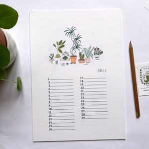 Birthday wall calendar, greenhouse illustrations image 2