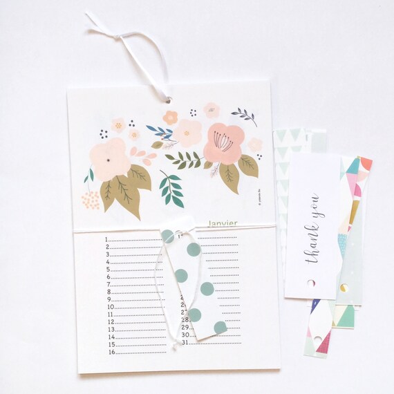 Calendrier Perpetuel Fleurs Etsy