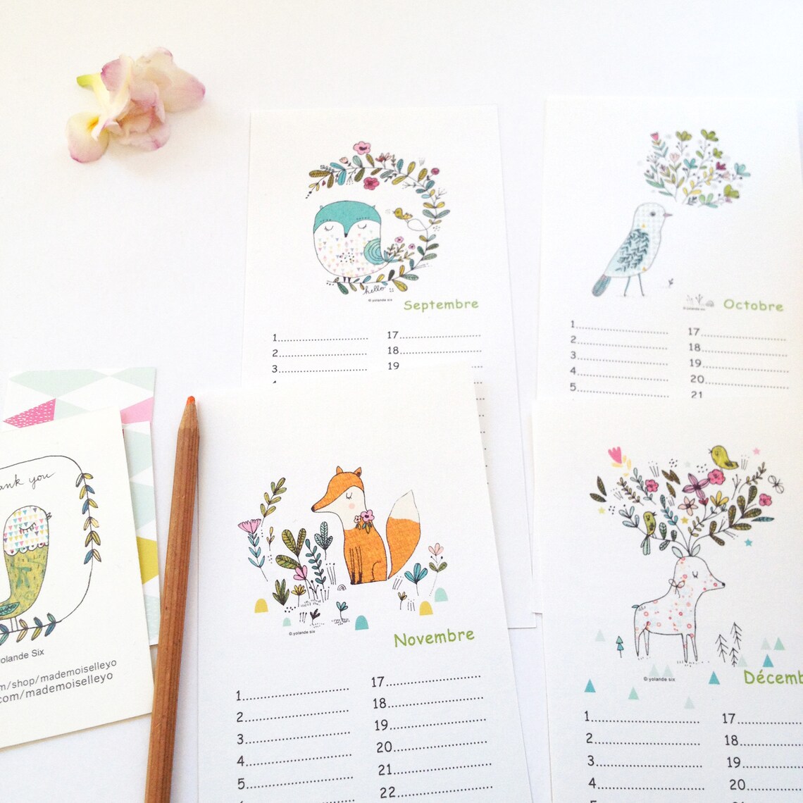 Calendrier pour noter les anniversaires, calendrier permanent illustré ...