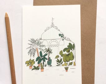 Greenhouse simple card with recycled kraft envelope