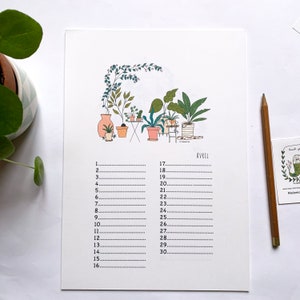 Birthday wall calendar, greenhouse illustrations image 4