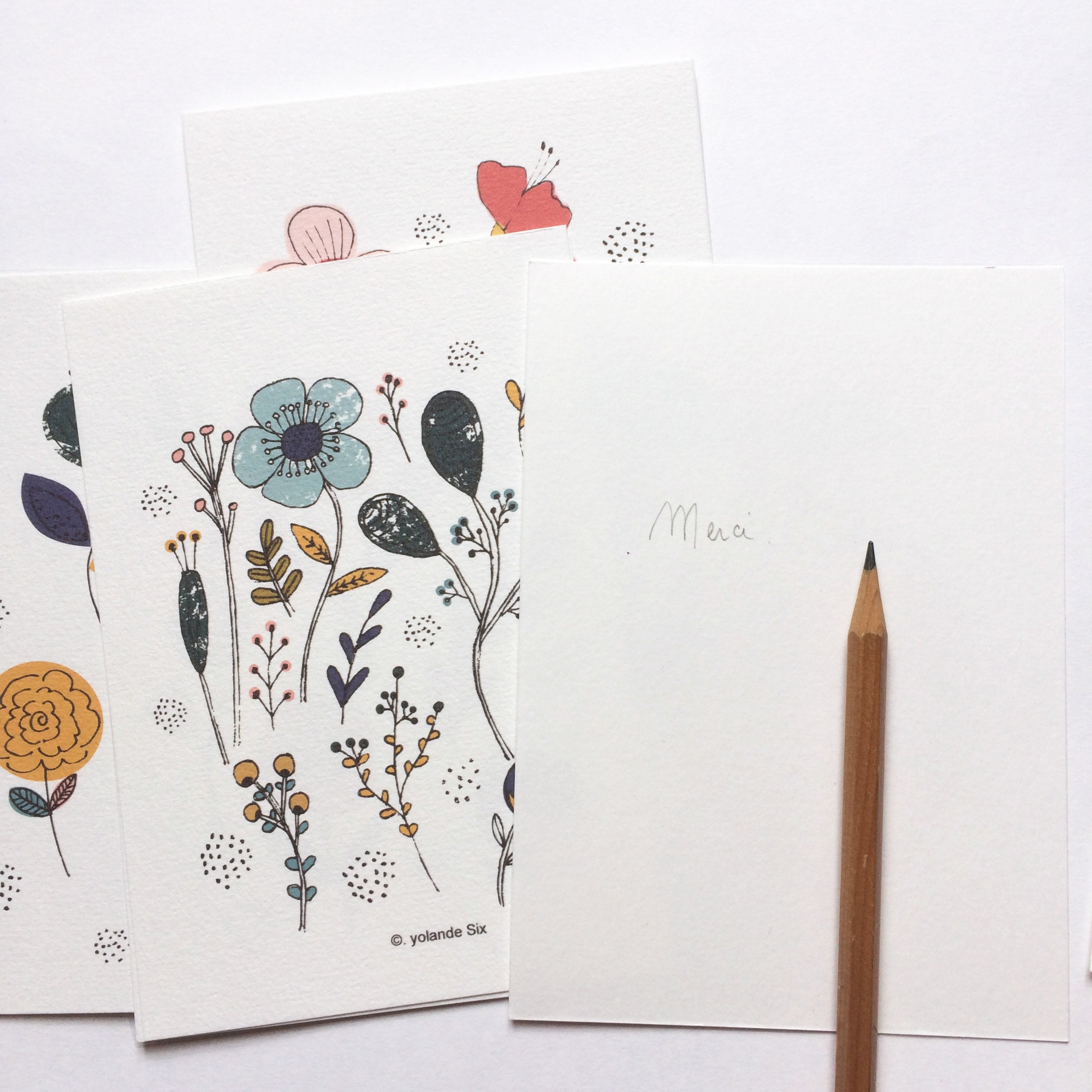 Floral Cards Set - Etsy