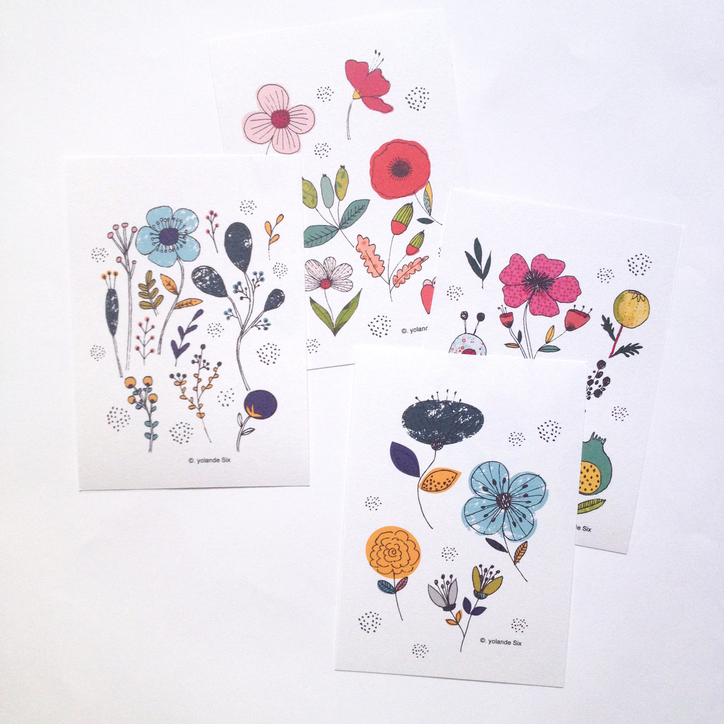 Floral Cards Set - Etsy