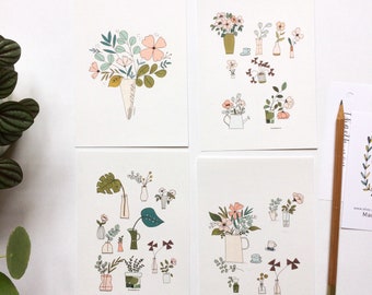 Floral cards set