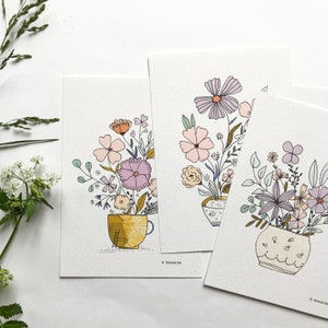 Flowers bouquet cards set image 6